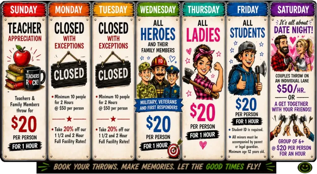 weekly specials at Madd Hatchers